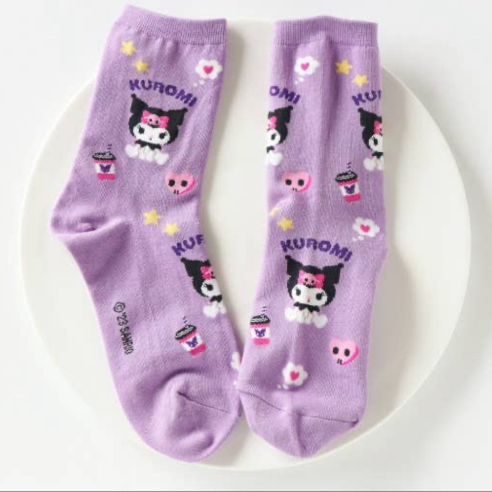 Sanrio Kuromi Crew Socks NWT